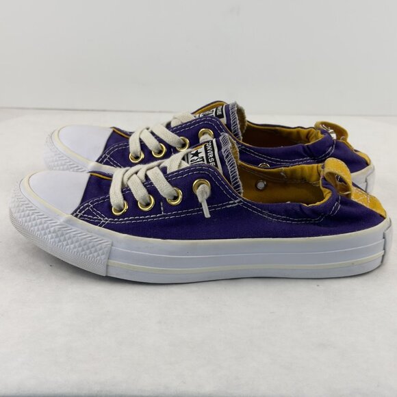 Converse Chuck Taylor All Star Shoreline Slip-On Low Top Sz W 6.5 Purple Gold - Picture 2 of 11